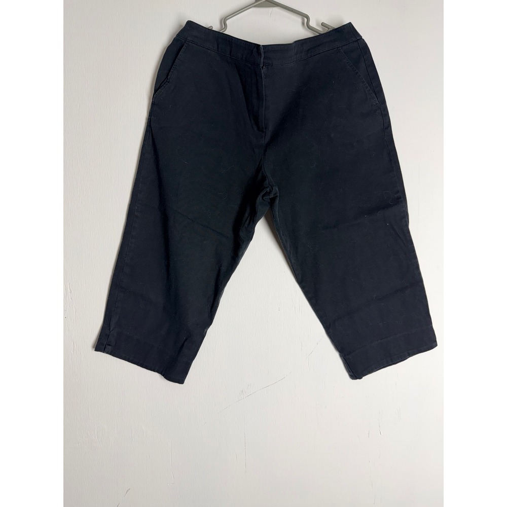 Briggs Petite Women Black Capri Pants Size 10P Cropped Stretch Trousers Casual